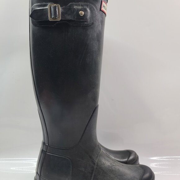 Hunter Men\'s Black Original Gloss Tall Outdoor Classic Mid-Calf Rain Boot Size 4 main image 4